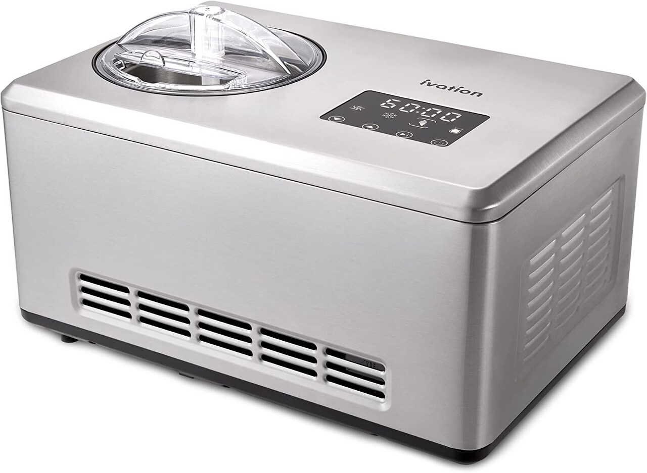 Ivation Automatic Ice Cream Maker Machine w/Built-in Compressor, 2 Qt Gelato Maker